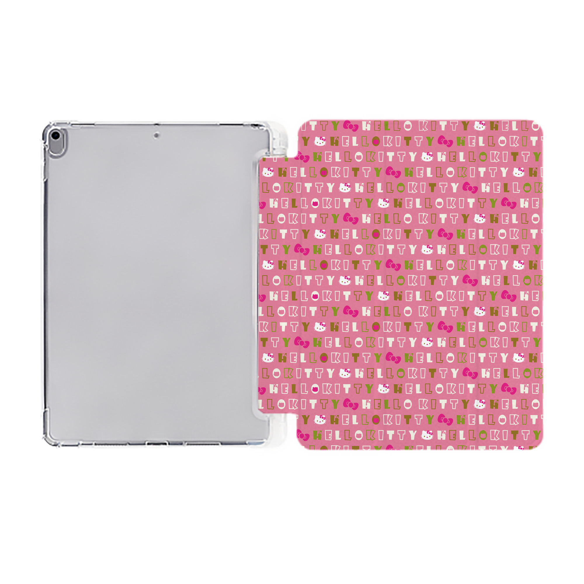 （画像用） Hello Kitty ハローキティ IPad ケース ペン収納付き 三つ折りスタンド PUレザー×シリコン 対応機種9.5/10.5/10.9インチ
